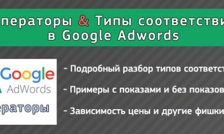 Операторы и типы соответствия Google Adwords